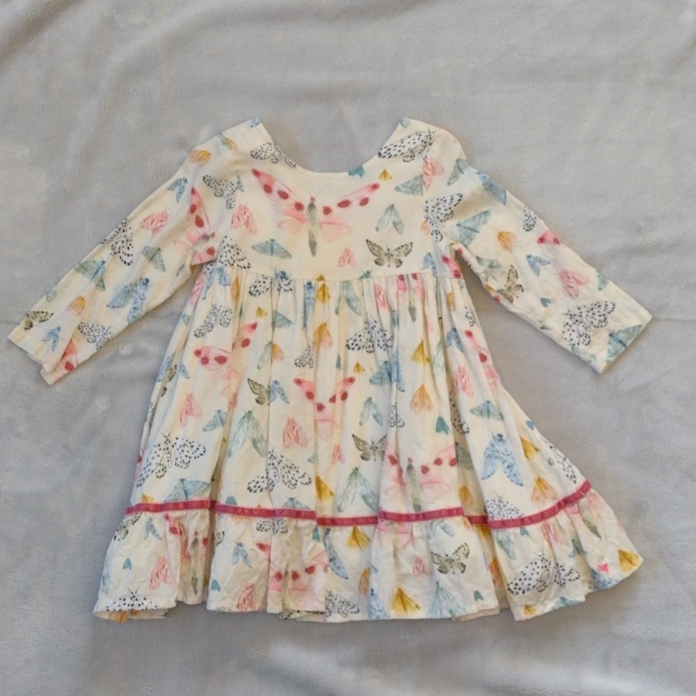 Pink Chicken Coralee Long Sleeve  Moth Print Dress Size 2